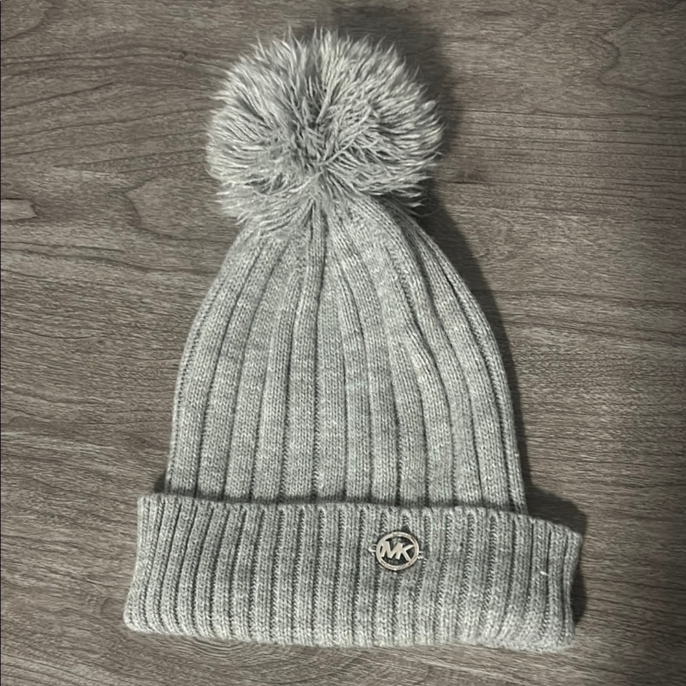 • Michael Kors • Gray Beanie with Pom-Pom